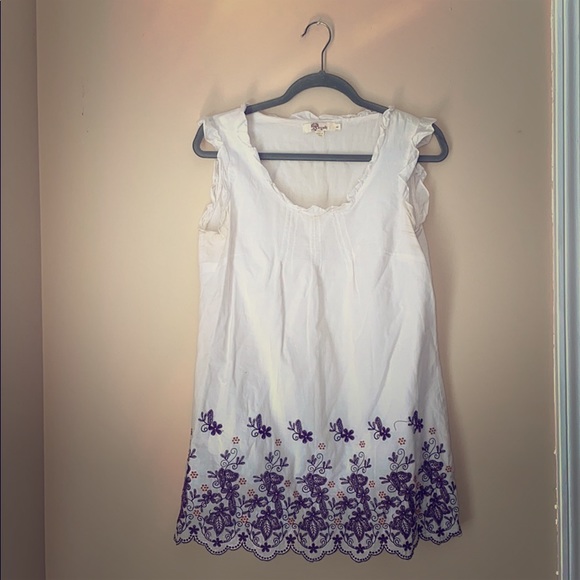 White and Purple Mini Dress - Picture 1 of 4